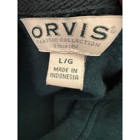 Orvis green pullover crew neck sweatshirt sweater men’s size L casual outdoor - Picture 3 of 5
